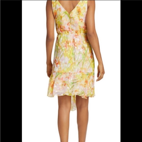 NWOT Marchesa Silky Printed Ruffle Mini Dress - Picture 13 of 14